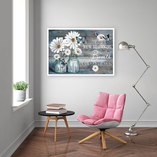 BOHADIY Daisy Diamond Painting Kits for Adults Diamond Art Kits for Adults Beginner, Inspirational DIY Full Drill Diamond Dots Paintings with Diamonds 5D Gem Art and Crafts Home Wall Decor Bottle