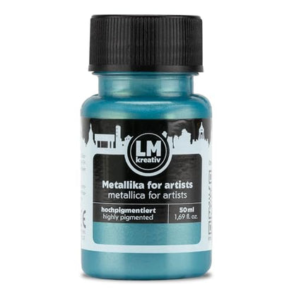 Metallic Acrylic Paint 1.69 fl oz - Turquoise - Premium Metallic Paint for Artists and Crafters. High Coverage, Lightfast & Durable. Ideal for Canvas, Wood, Ceramic & More - color: Turquoise