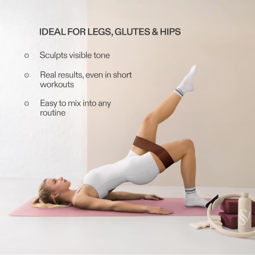 Premium Loop Resistance Bands Set - Non Slip Fabric Booty Bands for Glutes & Legs (Light, Medium, Heavy) | Hip Bands for Pilates, Strength Training & Home Workouts - color: Velvet Cocoa