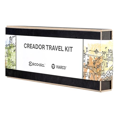 Escoda Creador Travel Kit for Painting, Drawing and Sketching, 9 Piece Set