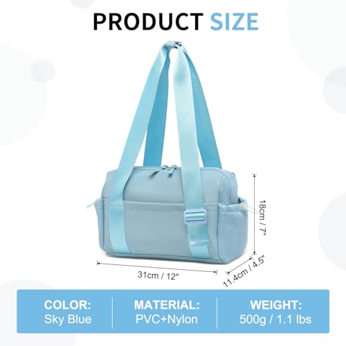 Mini Gym Bag, Small Gym Bag w/Wet Compartment for Women Sky Blue - color: Sky Blue