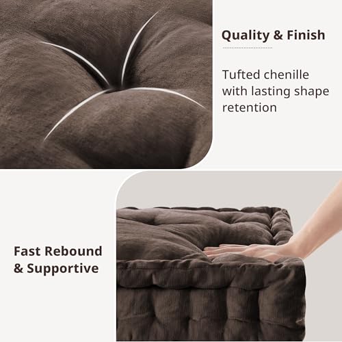 Intelligent Design Floor Pillow Large Meditation Cushion, 20x20 Brown - color: Brown