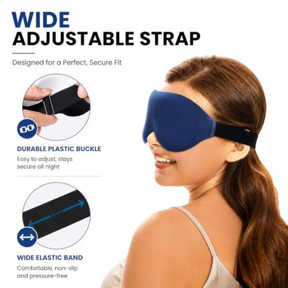 ALASKA BEAR Memory Foam Sleep Mask, Contoured Eye Cups for Women Men, Blue - color: A1 Haze Blue