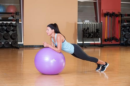 Black Mountain Products Exercise Stability Yoga Ball, Foot Pump, Ball Plug, Plug Puller, 2000 Lbs Static Weight Capacity Antiburst - color: Black, size: 75cm