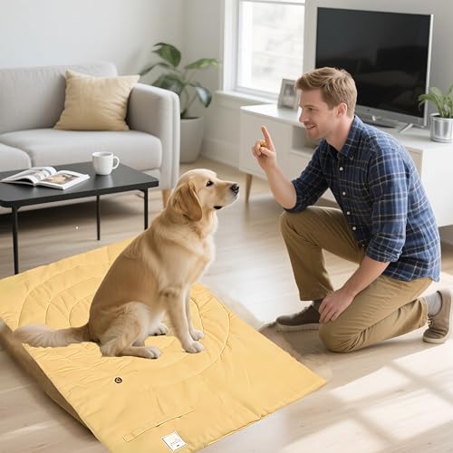 Thin Roll-Up Travel Dog Mat for Settle and Place Training - color: Green, size: Medium(37.4"x25.6")