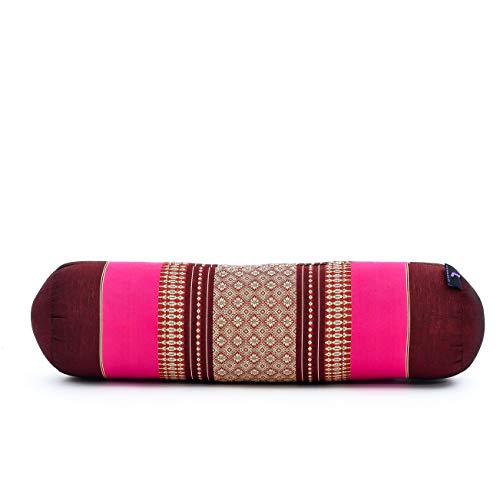 Leewadee Small Yoga Bolster – Shape-Retaining Cervical Neck Roll, Tube Pillow for Comfortable Reading, Kapok Filling, 22 x 6 x 6 inches - color: Sf29 - Auburn, Pink