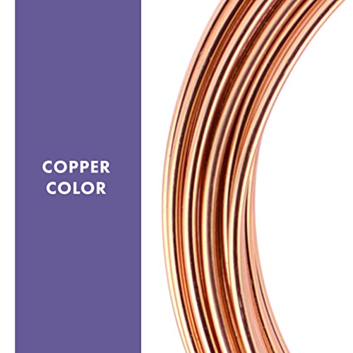 Artistic Wire, Aluminum Craft Wire, 12 Gauge / 2.1 mm, Round, Copper Color, 39.3 ft / 12 m - color: Copper