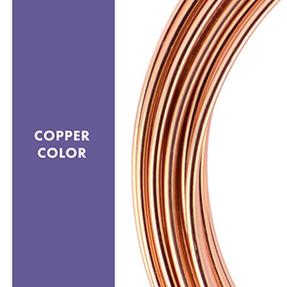 Artistic Wire, Aluminum Craft Wire, 12 Gauge / 2.1 mm, Round, Copper Color, 39.3 ft / 12 m - color: Copper