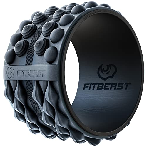 FitBeast Back Roller, Back Wheel Foam Roller - Targeted Muscle Roller for Deep Tissue Massage, Back Stretcher - color: Black, size: 12''
