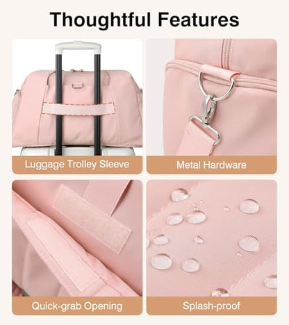 Marvolia Gym Bag for Women with Yoga Mat Holder, Pink - color: Pink