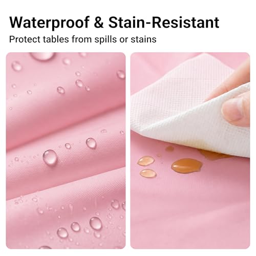 Auros 10-Pack Plastic Tablecloths, 54x108 Inch Disposable Table Covers, 8FT | Rectangle Waterproof & Throw Away Table Cloth, Easy Cleanup for Party, Wedding, Birthday, BBQ, Fits 6-8ft Tables, Candy Pink - color: Candy Pink, size: 54" X 108" Rectangle