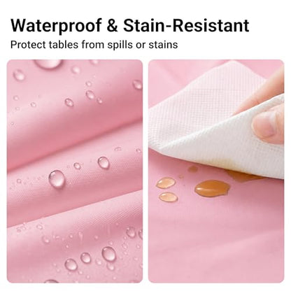 Auros 10-Pack Plastic Tablecloths, 54x108 Inch Disposable Table Covers, 8FT | Rectangle Waterproof & Throw Away Table Cloth, Easy Cleanup for Party, Wedding, Birthday, BBQ, Fits 6-8ft Tables, Candy Pink - color: Candy Pink, size: 54" X 108" Rectangle