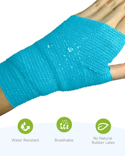 FriCARE Self Adhesive Bandage Wrap, Medical Tape in First Aid Kit, Vibrant | Elastic Cohesive Bandages for Sports/Vet/Wrist Ankle Wounds, 2 Inches X 5 Yards, Latex-free 6 Rolls - color: 6 Vibrant Color
