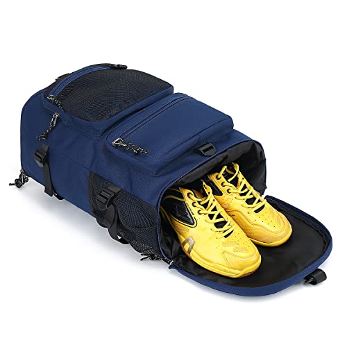 Kalesi Gym Duffle Bag Backpack 4-Way Waterproof with Shoes Compartment for travel Sport Hiking laptop - color: Dark Blue