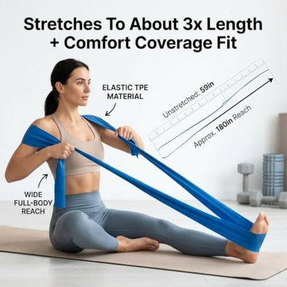 TPE Resistance Bands Flat Exercise Stretch Bands for Yoga Pilates Home Fitness Training - color: Blue