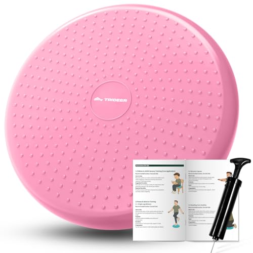 Trideer Wobble Cushion Core Balance Disc, Flexible Seating for Classroom Elementary, Wiggle Seat for Sensory Kids, Balance Pad with Inflation Pump - color: 34CM Pink