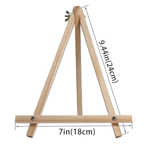 6 Pack 9 Inch Wood Easels, Tabletop Painting Easel Stand for Canvas, Photo & Sign Display - Portable Tripod Art & Craft Easels for Kids and Adults