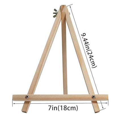 6 Pack 9 Inch Wood Easels, Tabletop Painting Easel Stand for Canvas, Photo & Sign Display - Portable Tripod Art & Craft Easels for Kids and Adults