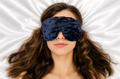 Handmade Opulence Yoga Eye Pillow - Weighted Flaxseed Fill, Lavender Aromatherapy, Satin & Velvet, Adjustable Strap - Ideal for Meditation & Restful Sleep - Dark Turquoise - TEMFL-DT - color: Dark Turquoise