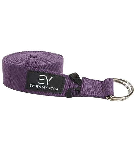 Everyday Yoga Strap with Metal D-Ring Athletic Stretching, 6ft/8ft/10ft | Durable Stretching Strap, Flexibility Training, Exercise & Fitness For Yoga, Pilates, Physical Therapy, Gym, Unisex-Adult - color: Plum, size: 10 Foot