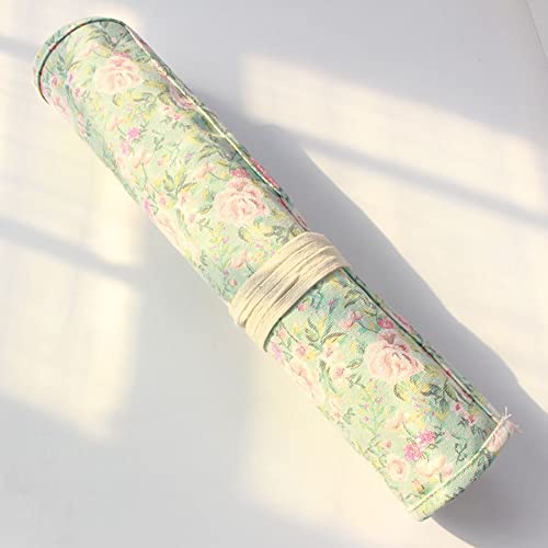 Funny live Paint Brush Holder Art Supplies, Artist Brush Holder & Storage Organizer Roll-Up Case Bag, Protect Acrylic Oil Watercolor Paintbrushes (Pink Rose 20 Slot Pockets) - color: Pink Rose 20 Slot Pockets