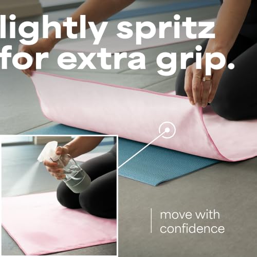 S&T INC. Aura Microfiber Yoga Mat Towel, 26.5" x 72", Pink | Soft and Absorbent, Quick-Dry for Gym, Pilates, and Hot Yoga, Compact for Gym Bag, Machine Washable - color: Pink