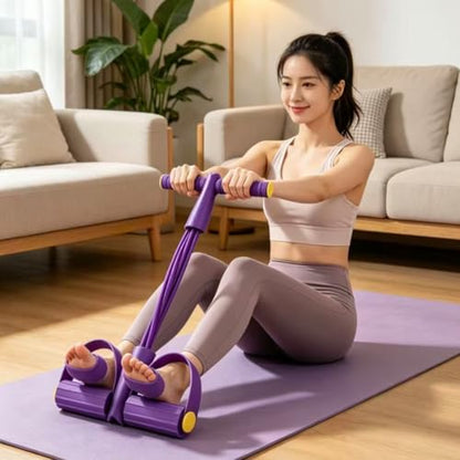 6 Tube Pedal Resistance Bands with Handle Set - color: Purple