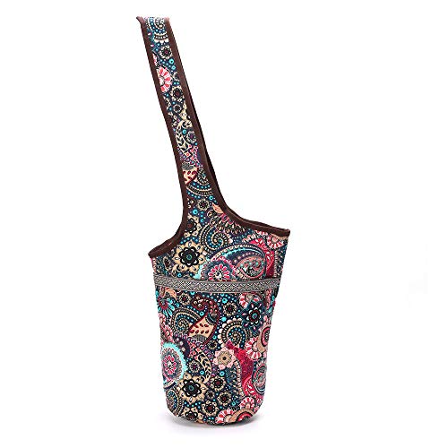 Yoga Mat Bag With Large Size Pocket and Zipper Pocket, Strap Bag, Fit Most Size Mats, Bags and Carriers for Women - color: Ancient Flower