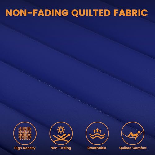 Lazy Daze 12 FT Double Hammock with Spreader Bar for Outside, Navy Blue | 2 Person Heavy Duty Hammock with Detachable Pillow and Carabiners for Outdoor Backyard Poolside, 450lbs Weight Capacity - color: Navy Blue