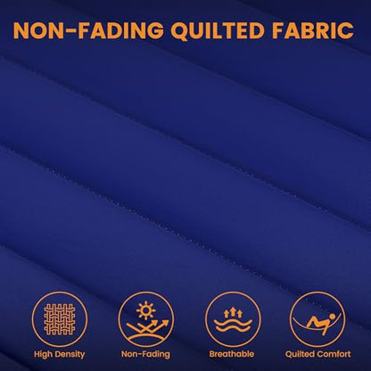 Lazy Daze 12 FT Double Hammock with Spreader Bar for Outside, Navy Blue | 2 Person Heavy Duty Hammock with Detachable Pillow and Carabiners for Outdoor Backyard Poolside, 450lbs Weight Capacity - color: Navy Blue