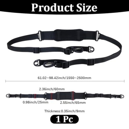 GORGECRAFT Black Scooter Padded Shoulder Strap 61 Inch to 98.4 Inch Adjustable Beach Chair Carry Strap with Plastic Buckle for Balance Bikes Foldable Fishing Seat Yoga Mat Outdoor Convenient Carrying