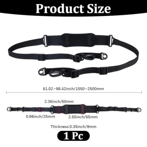 GORGECRAFT Black Scooter Padded Shoulder Strap 61 Inch to 98.4 Inch Adjustable Beach Chair Carry Strap with Plastic Buckle for Balance Bikes Foldable Fishing Seat Yoga Mat Outdoor Convenient Carrying