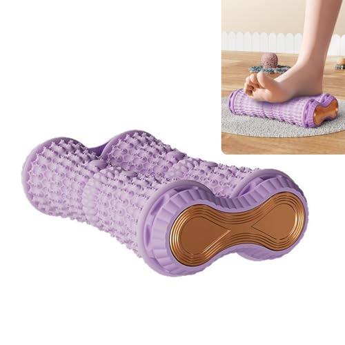 Foot Massager Roller for Plantar Foot Arch Trainer Fasciitis Relief Dual-Row Foot Massagers Waterproof Exercise Supply Purple