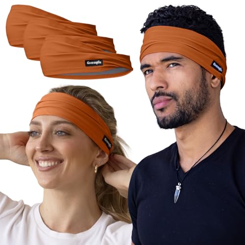 Good Bands Sweat Headbands for Men and Women, Non Slip Workout Sweatband - color: Terracotta, size: Single