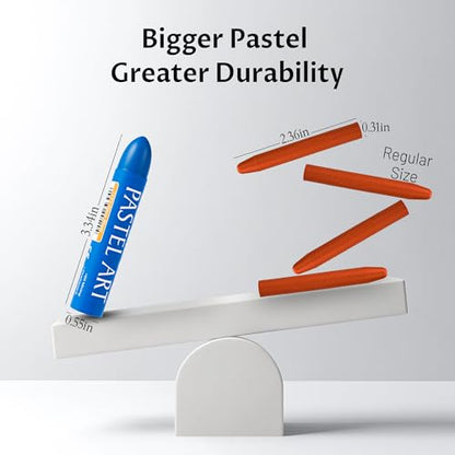 6 Pack Jumbo Oil Pastels Set (14 x 84 mm), Soft Oil Pastels with Vibrant Colors, Great Blending and Layering, Pastel Crayons for Professional Artists and Hobbyists, Twilight Bay - color: Twilight Bay