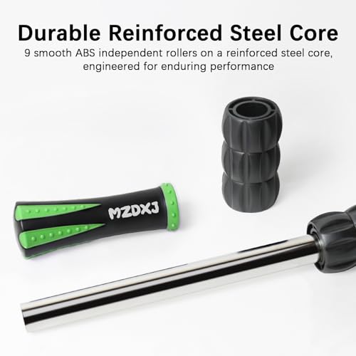 Muscle Roller Massage Roller Stick- Deep Tissue Fascia Blaster for Myofascial Pain Relief, Lymphatic Drainage & Body Sculpting, Handheld Physical Therapy & Recovery Tool (Green Black) - color: Green Black