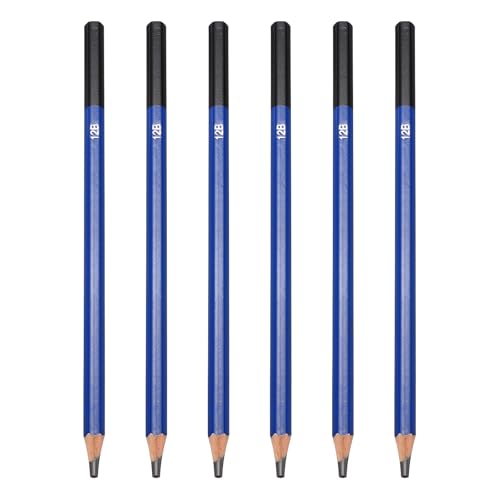PATIKIL 12B Drawing Pencils for Sketching, 6PCS Sketch Pencils for Drawing Art Pencils Graphite Wood Pre-sharpened for Drawing Sketching Artists, 12B Pencils - size: 1 Count (Pack of 1), style: 12B