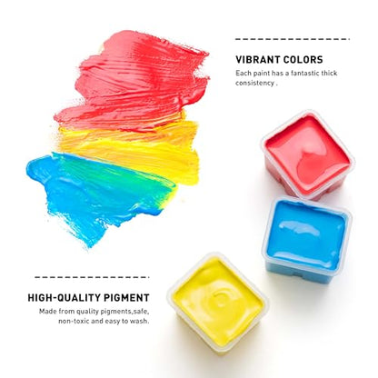 HIMI Gouache Paint Jelly Cup Refill, 4 Pack 30g, Single Color Paint for Artists & Hobby Painters, Unique Design In Jelly Cup Rich Pigment, Non Fading Art Supplies for Canvas and Paper Painting(BLUE) - color: BLUE