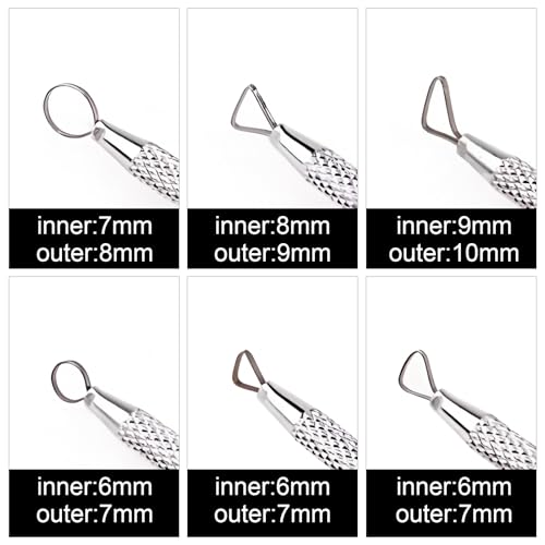 DIYOOHOMY 6 Pcs Clay Sculpting Tools Set, Metal Polymer Clay Ribbon Loop Tool, Sgraffito Tools for Pottery Caving Trimming Scraper Craft Ceramic Modelling Tool Kit - color: White-3