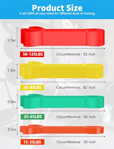 Pull Up Bands, Resistance Bands Set, Exercise Workout Bands for Men & Women, Ideal for Body Stretching, Physical Therapy and Muscle Training - color: Maroon