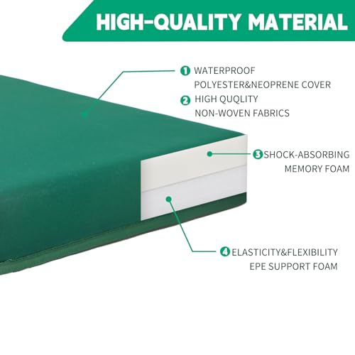Kneeling Pad, Soft Foam Cushion for Knee Support, Water Resistant, Gardening, Baby Bath, Workout Supplies, Lightweight(Green) - color: Green