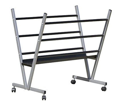 Creative Mark Metal Art Professional Print Rack, Holds Up to 30 x 40" Art, 3-Shelf, Black, Mobile with Rolling Casters, 22"H x 34"W x 6"D