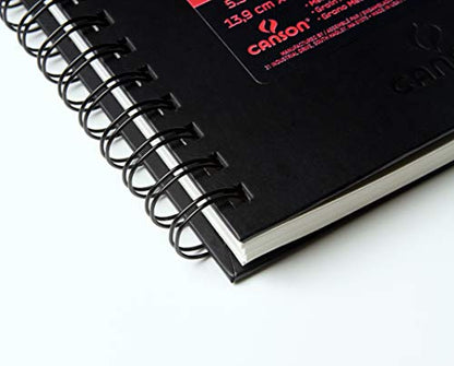 Canson XL Series Sketchbook, Wirebound Pad, 5.5x8.5 inches, 100 Sheets (50lb/74g) - Artist Paper for Adults and Students - Graphite, Charcoal, Pencil, Colored Pencil