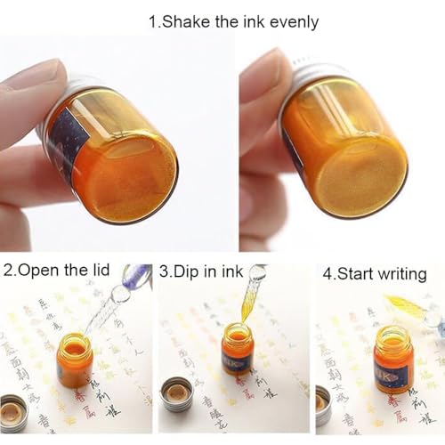 Glass Dip Pen Set,Calligraphy Pen,Crystal Signature Pen for Art, Writing, Signatures -Decoration and Business Gift
