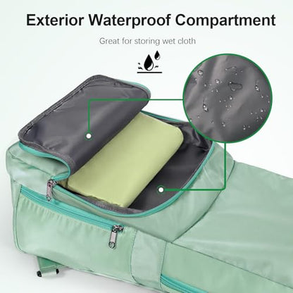 Yoga Mat Bag Carrier with Mesh & Zipper Pockets - color: Green