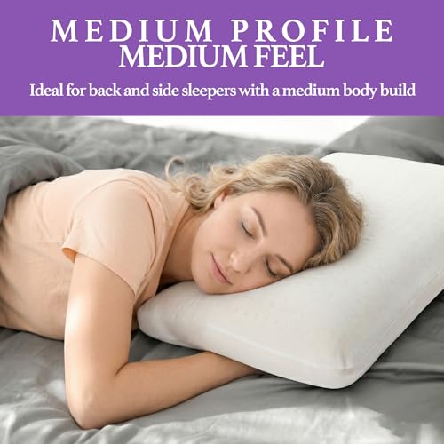 Artka Talalay Latex Sleeping Pillow, Soft Bed Pillow with Cotton Pillowcase Helps Relieve Pressure, Premium Pillow for Side, Back, and Stomach Sleepers to Get a Restful Sleep (King Size (7.0'' H)) - size: King (Low Loft)
