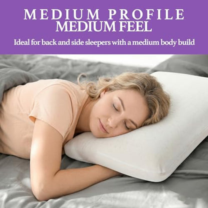 Artka Talalay Latex Sleeping Pillow, Soft Bed Pillow with Cotton Pillowcase Helps Relieve Pressure, Premium Pillow for Side, Back, and Stomach Sleepers to Get a Restful Sleep (King Size (7.0'' H)) - size: King (Low Loft)