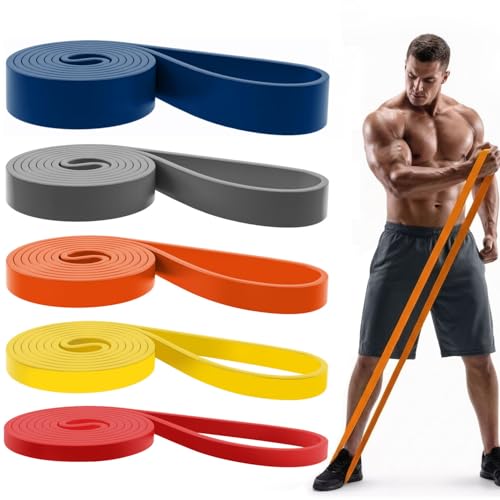 Pull Up Bands, Resistance Bands Set, Exercise Workout Bands for Men & Women, Ideal for Body Stretching, Physical Therapy and Muscle Training - color: Red