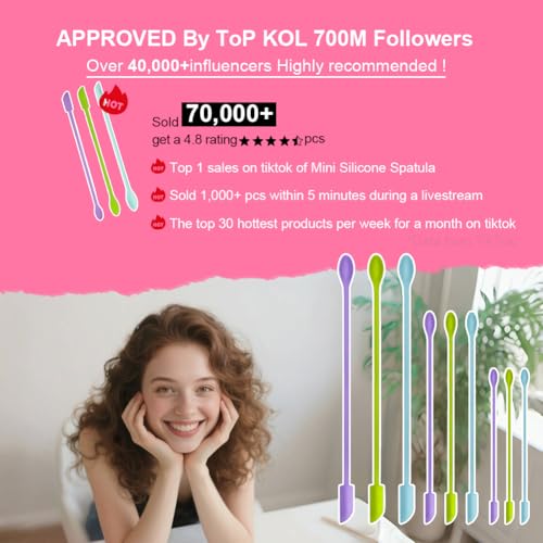 9 Pieces Mini Silicone Spatula-Makeup Spatula-Small Silicone Spatula-Thin Spatula Set for Skinny Openings-Abnaok Tiny Scraper for Jar,Kitchen Bottles,Cosmetic - size: 2*5