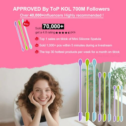 9 Pieces Mini Silicone Spatula-Makeup Spatula-Small Silicone Spatula-Thin Spatula Set for Skinny Openings-Abnaok Tiny Scraper for Jar,Kitchen Bottles,Cosmetic - size: 2*5